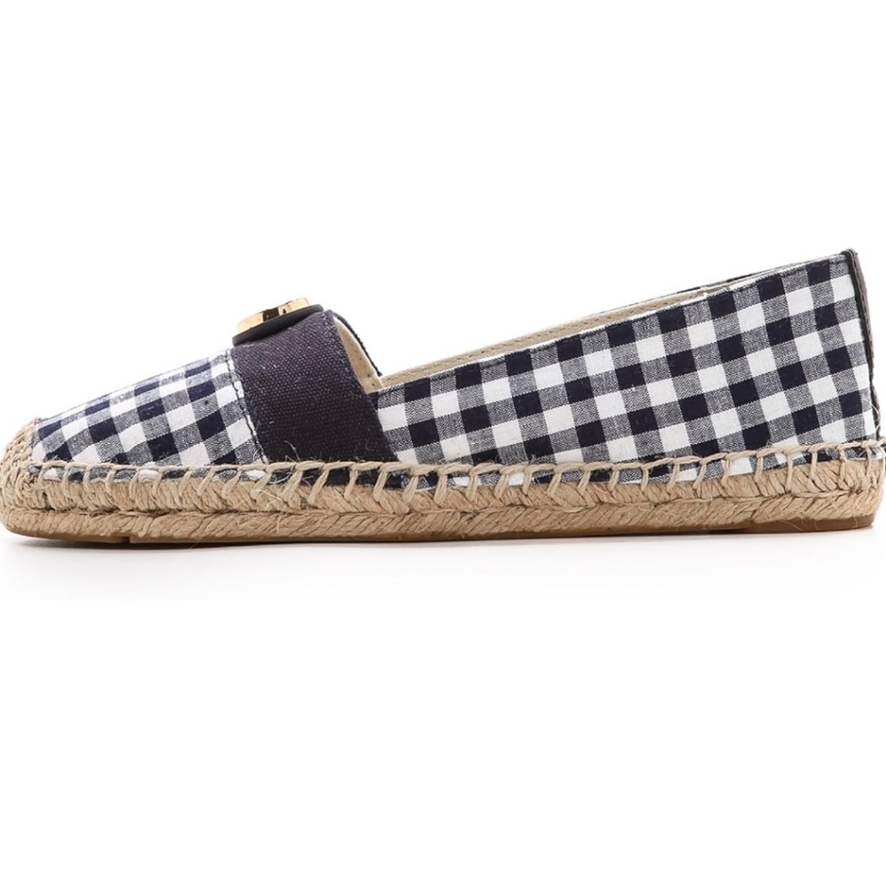 Tory Burch Beacher Brigh Navy Espidrilles Flats Jute Leather Designer #715 - Picture 4 of 16
